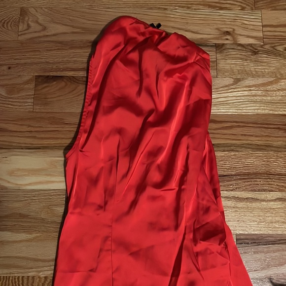 NEW red satin dress PLT - Picture 6 of 9